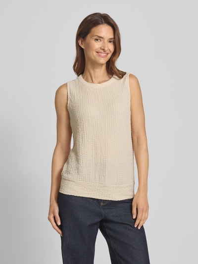 OPUS Top mit Rundhalsausschnitt Modell 'Ikini' Beige 4