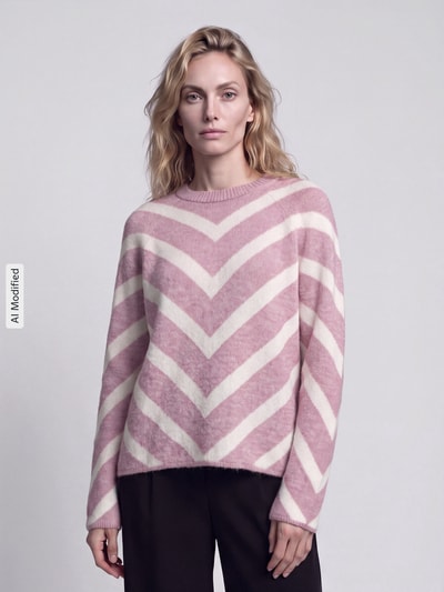 ONLY Regular Fit Pullover mit Raglanärmeln Modell 'ELIZA' Rosa 4