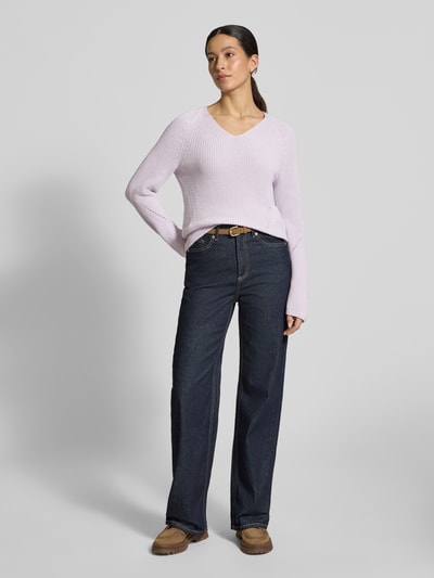 BOSS Orange Regular Fit Strickpullover aus reiner Baumwolle Modell 'C_FARDELLINA' Flieder 1
