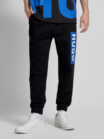 Hugo Blue Regular Fit Sweatpants mit Label-Print Modell 'Nuram' Black 4
