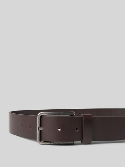 CK Calvin Klein Leren riem met doornsluiting, model 'WARMTH BUCKLE' Donkerbruin - 2