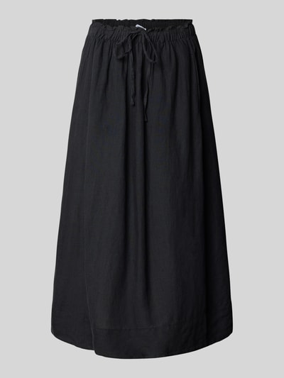 Selected Femme Uitlopende midirok van puur linnen, model 'INNA'  Zwart - 2