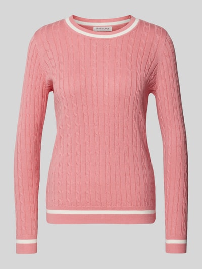 Christian Berg Woman Strickpullover mit gerippten Abschlüssen Pink 2