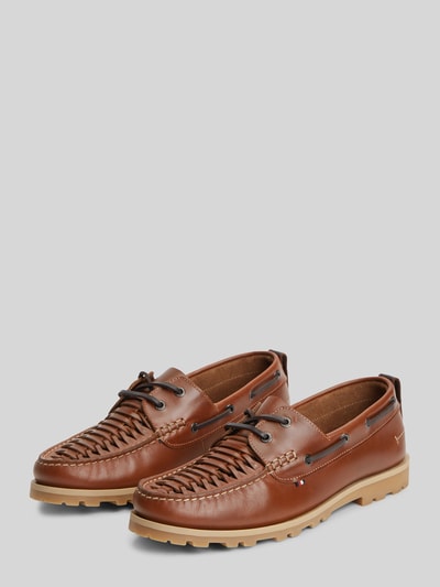 Tommy Hilfiger Schnürschuhe aus echtem Leder Mittelbraun 2