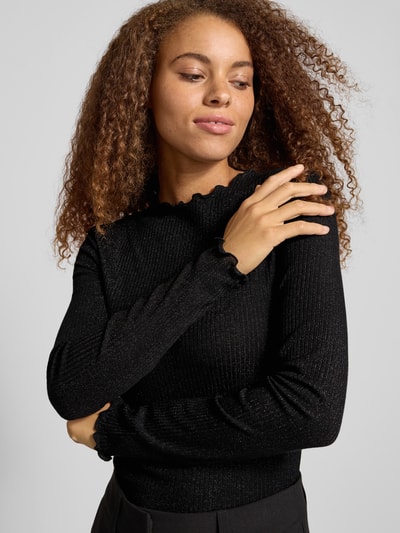 Only Slim Fit Langarmshirt aus Baumwoll-Mix Modell 'EMMA' Black 3