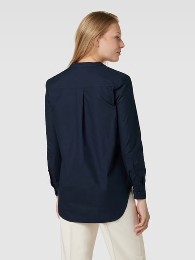 BOSS Black Women Blouseshirt van katoen met V-hals, model 'Benalia' Marineblauw - 5