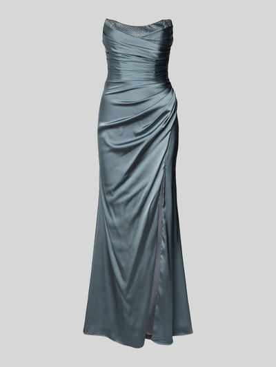 Hey Kyla Sukienka z odkrytymi ramionami, obszyciem ozdobnymi kamieniami i marszczeniami Jasnoniebieski 2