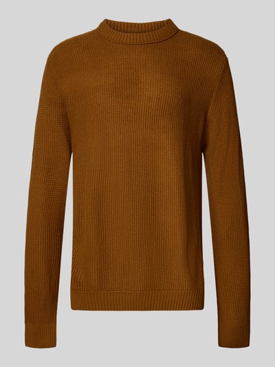JACK & JONES Strickpullover mit Rundhalsausschnitt Modell 'ROY' Cognac 2