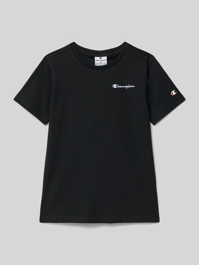 CHAMPION T-Shirt mit Label-Stitching Black 1