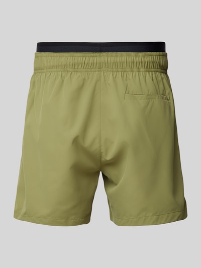 BOSS Relaxed Fit Badeshorts mit Label-Print Modell 'AMUR' Khaki 3