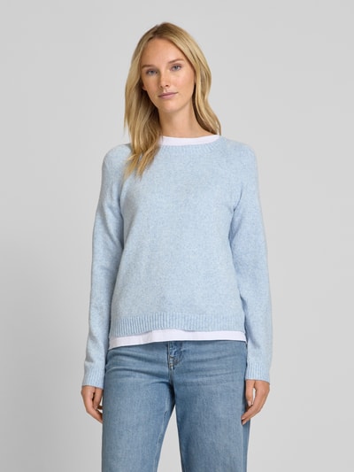 Vero Moda Weicher Pullover mit Glitzerfaden Modell 'DOFFYSHINE' Bleu Melange 4