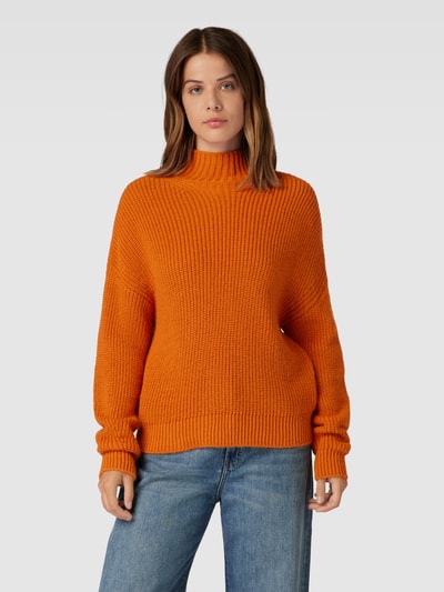 Jake*s Casual Strickpullover mit Stehkragen und überschnittenen Schultern Orange 4