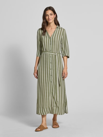 Selected Femme Soepele maxi-jurk van pure viscose, model 'FLORA' Olijfgroen - 4