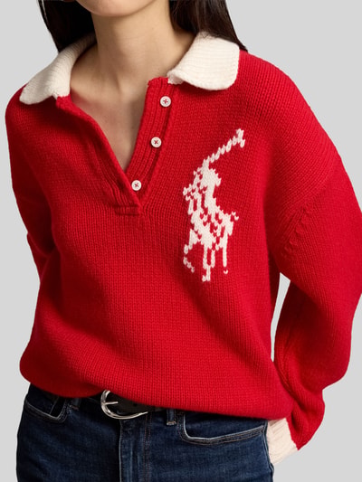 Polo Ralph Lauren relaxed fit pullover van pure wol Rood - 3