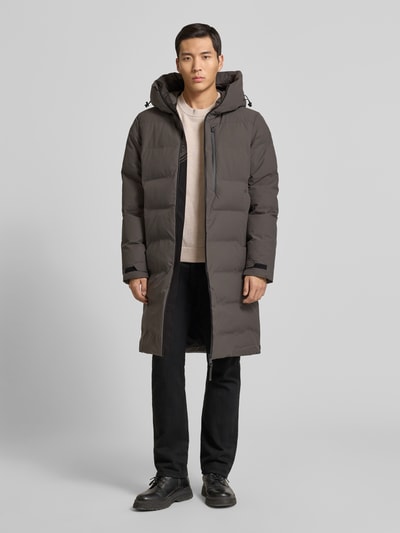 LUHTA Płaszcz pikowany z zamkiem błyskawicznym dwustronnym model ‘KAUSTINEN’ Antracytowy 1