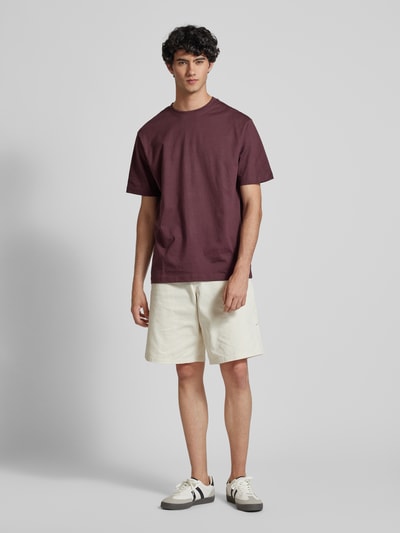 Only & Sons T-shirt met ronde hals, model 'FRED' Bordeaux - 1