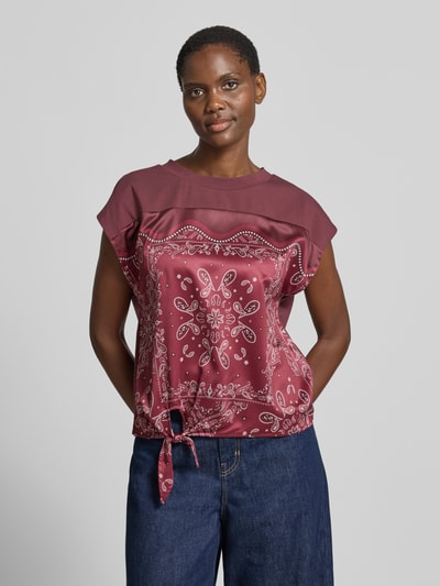 Christian Berg Woman Selection Blusenshirt mit Knotendetail Bordeaux 4