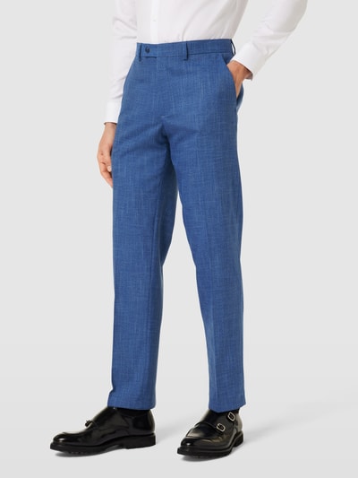 Christian Berg Men Pantalon met persplooi en Franse steekzakken Koningsblauw - 4