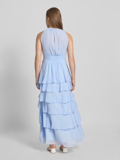 Neo Noir Maxikleid im Stufen-Look Modell 'MARLI SOLID CHIFFON DRESS' Hellblau 5