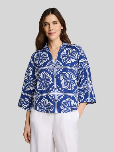 Tom Tailor Oversize Bluse aus Leinen-Viskose-Mix Royal 4