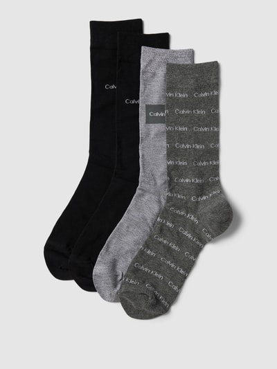 CK Calvin Klein Socken mit Label-Stitching im 4er-Pack Black 1