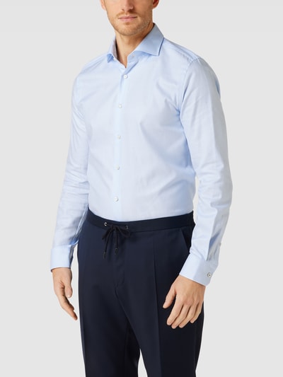 Joop! Slim Fit Business-Hemd mit Strukturmuster Modell 'Hai' Bleu 4