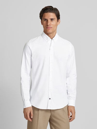 HECHTER PARIS Modern fit vrijetijdsoverhemd met button-downkraag Zwart - 4