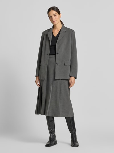 Jake*s Collection Midi-Rock mit Faltenpartie Dunkelgrau 1