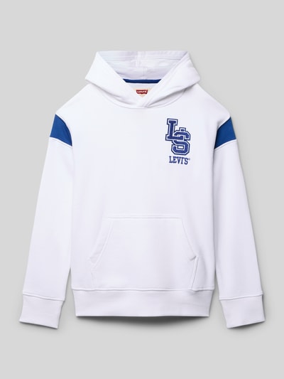 Levi’s® Kids Loose Fit Hoodie aus Baumwoll-Mix Modell 'ROPE BATWING' Weiss 1
