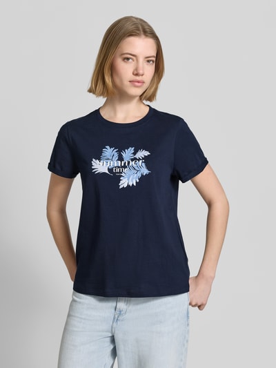 Tom Tailor Regular Fit T-Shirt aus reiner Baumwolle Marine 4