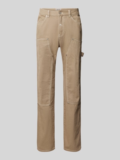 REVIEW Baggy carpenter jeans met contrastnaden Beige - 2