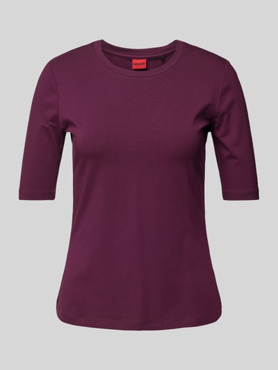 HUGO T-shirt met ronde hals, model 'Darnelia' Aubergine - 2