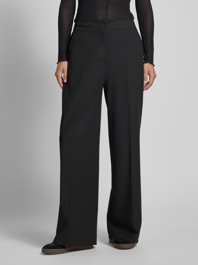 Karo Kauer Wide leg stoffen broek met persplooien Zwart - 4