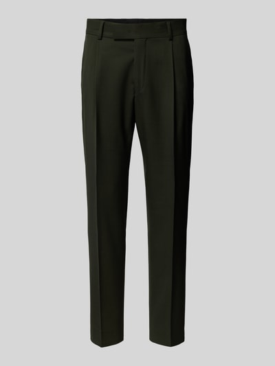 Karl Lagerfeld Slim fit pantalon met bandplooien, model 'NEAT' Olijfgroen - 2