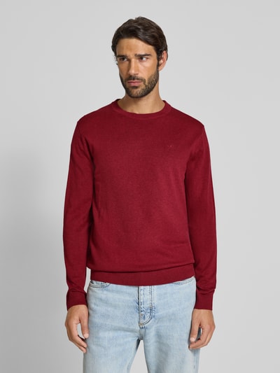 Tom Tailor Regular fit gebreide pullover van zuiver katoen Rood - 4