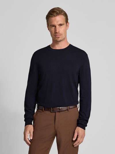 MCNEAL Gebreide pullover met ribboorden Marineblauw - 4