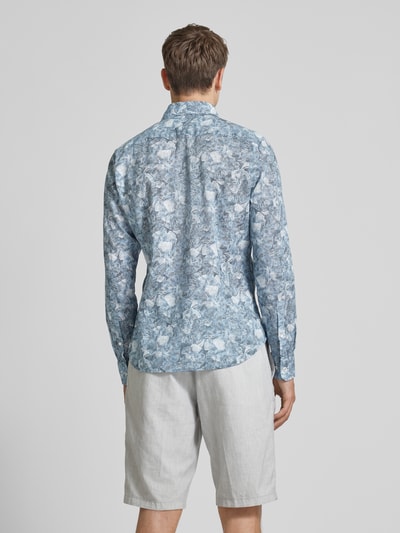 JOOP! Collection Slim fit vrijetijdsoverhemd met all-over print Marineblauw - 5