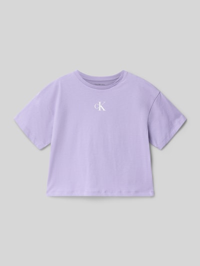 Calvin Klein Jeans Regular Fit T-Shirt aus reiner Baumwolle Lavender 1