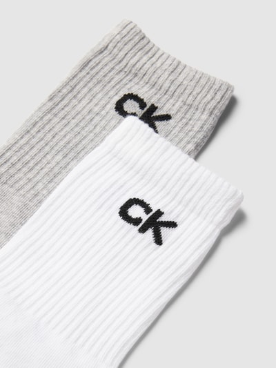 CK Calvin Klein Socken im 2er-Pack mit Label-Details Weiss 2