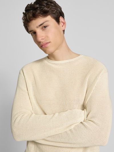 REVIEW Strickpullover mit Rundhalsausschnitt Ecru 3