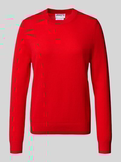 Jake*s Casual Gebreide pullover van kasjmier met ronde hals Kersenrood - 2