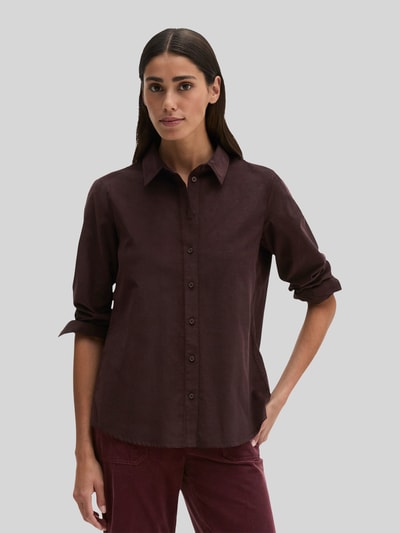 Marc O'Polo Regular Fit Langarm Bluse aus Lyocell-Baumwoll-Mix Dunkelrot 4
