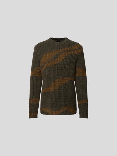 Roberto Collina Pullover mit Kontraststreifen Dunkelgruen 2