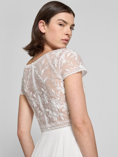 Luxuar Sukienka wieczorowa z koronkowym obszyciem Złamany biały 6