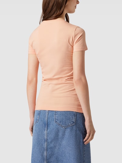 Guess T-shirt met labelprint, model 'ROUND LOGO TEE' Rosé - 5