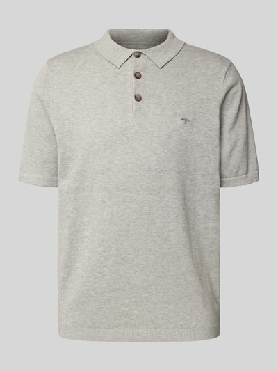 Fynch-Hatton Regular Fit Poloshirt in Strick-Optik Hellgrau 2