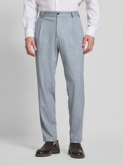 CG - Club of Gents Tapered Fit Bundfaltenhose mit Applikation Modell 'Olf' Bleu 4