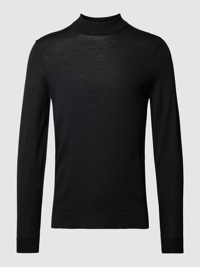 Strellson Gebreide pullover met opstaande kraag, model 'Marek' Zwart - 2