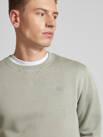 G-Star Raw Sweatshirt mit Label-Stitching Silber 3