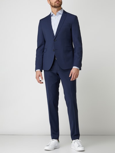 Jake*s Slim Fit Slim Fit Business-Hemd aus Baumwolle Bleu 1